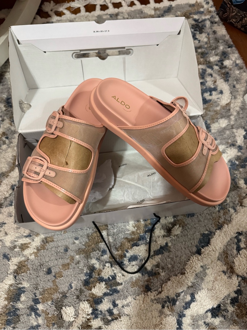 ALDO Pink Dual-Buckle Slide Sandals